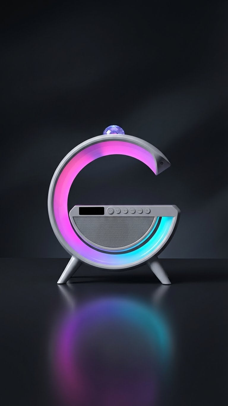 Parlante G 2388 – 2026: Luz Led Carga Inalámbrica Bluetooth Reloj CON LUCES PSICODELICAS