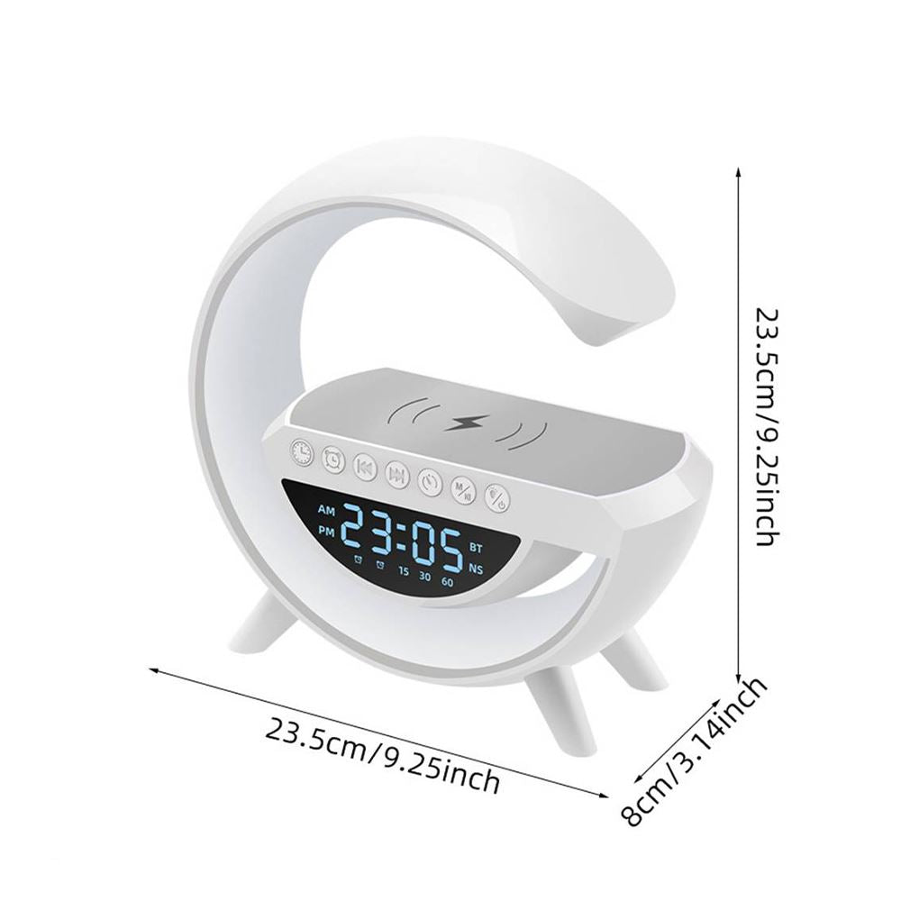 Parlante G 6 en 1 Luz Led Carga Inalámbrica Bluetooth Reloj