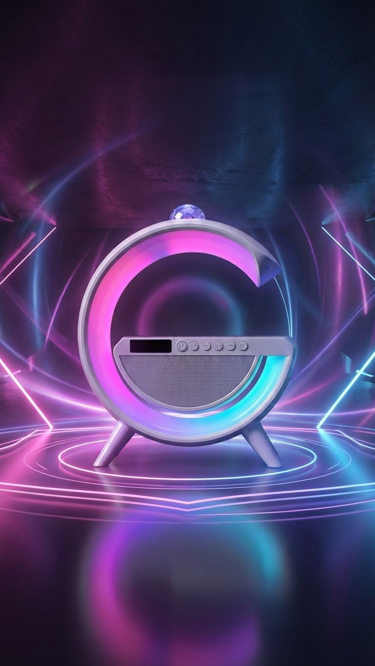 Parlante G 2388 – 2026: Luz Led Carga Inalámbrica Bluetooth Reloj CON LUCES PSICODELICAS
