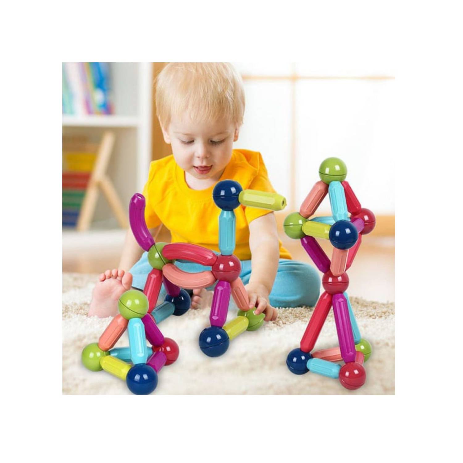 Bloques de Construcción Magnéticos para Niños - Set de 42 Piezas Educativas