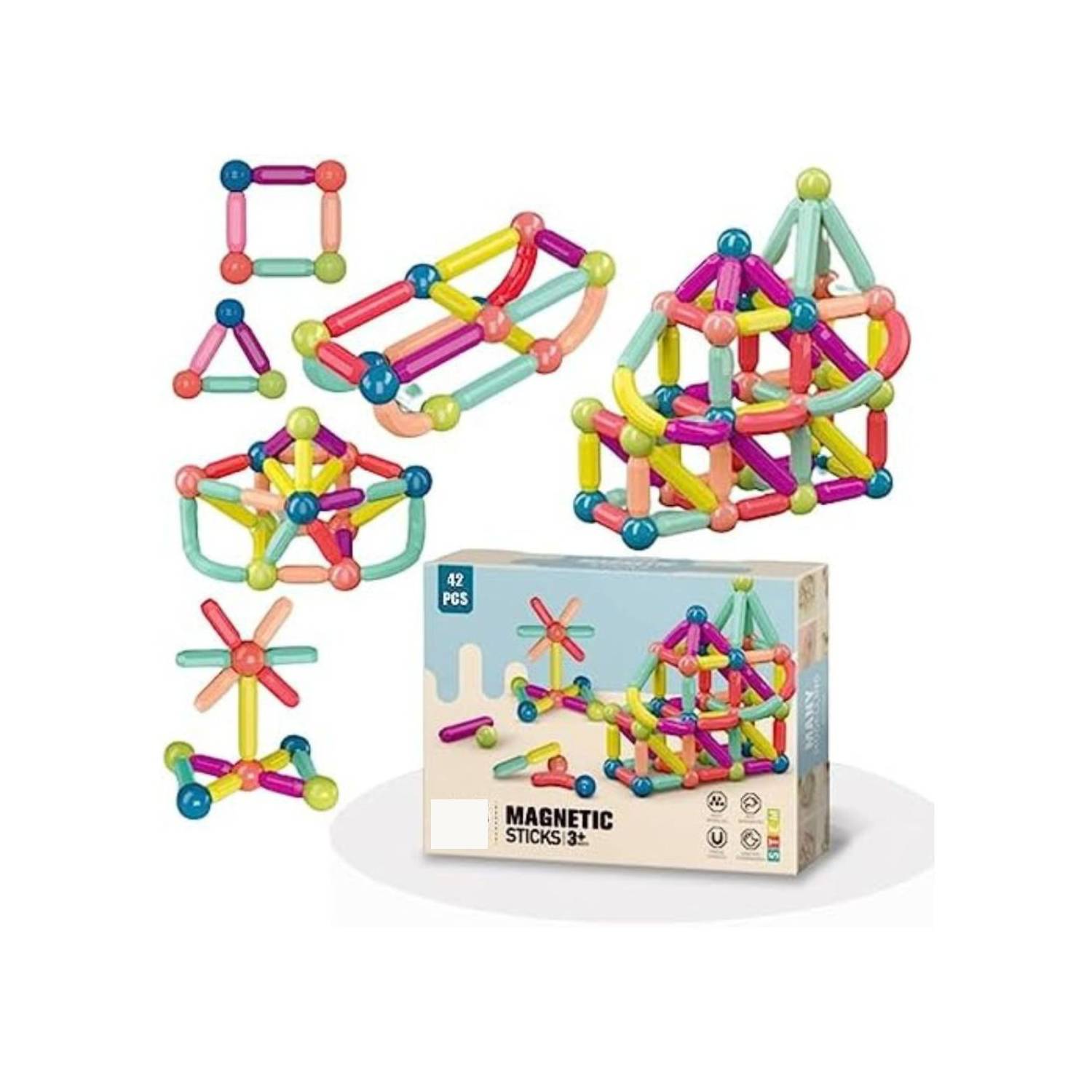 Bloques de Construcción Magnéticos para Niños - Set de 42 Piezas Educativas